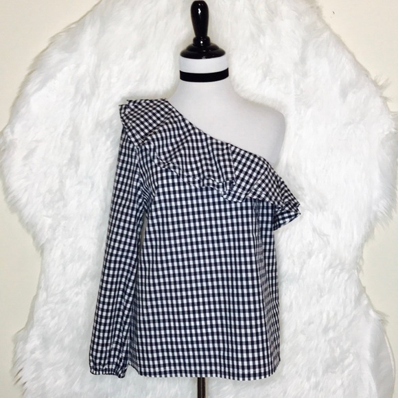 J.Crew One-shoulder Ruffle Top In Stripe - Picture 3 of 7